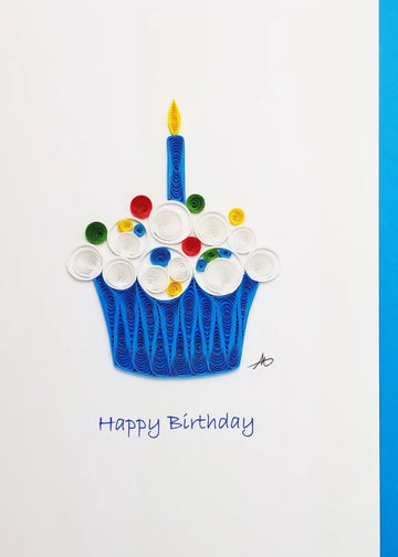 Happy Birthday Cup Cake Card by Iconic Quilling
